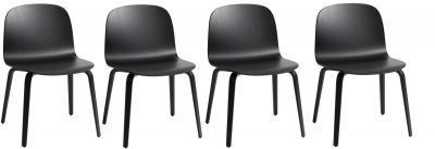 Aktion Visu Chair Wood Base Stuhl 4-er Set SCHWARZ Muuto EINZELSTÜCK